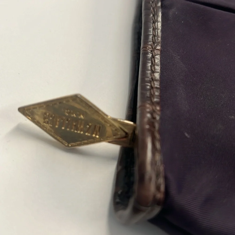 MZ Wallace Purple Eggplant Zip Pouch Clutch Bag